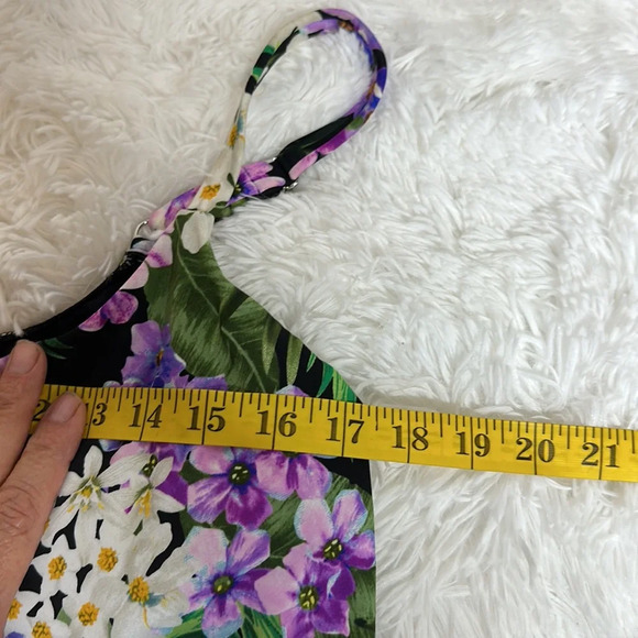 Floral Tankini Top with Adjustable Straps Opens in Front and Back Sz 14 - Picture 8 of 8